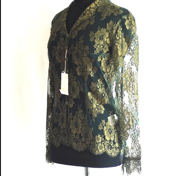 Escada By Margaret Ley Green Sheer Lace Blouse on Net - Germany - Picture 4 of 6